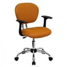 Flash Furniture Mesh Computer and Desk Office Chair, Fixed Arms, Orange (H2376FORGARMS)