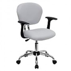 Flash Furniture Mesh Computer and Desk Office Chair, Fixed Arms, White (H2376FWHTARMS)