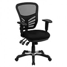 Flash Furniture Mesh Managers Office Chair, Adjustable Arms, Black (HL0001)