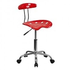 Flash Furniture Tractor Plastic Computer and Desk Office Chair, Armless, Red (LF214CHYTOMATO)