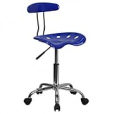 Flash Furniture Plastic Computer and Desk Office Chair, Armless, Nautical Blue (LF214NTCLBLUE)