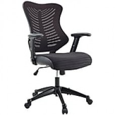 Modway Leather Executive Office Chair, Adjustable Arms, Black (848387005061)