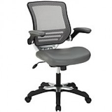 Modway Edge Leather Executive Office Chair, Adjustable Arms, Gray (848387008086)