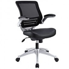 Modway Edge Leather Computer and Desk Office Chair, Adjustable Arms, Black (848387017736)