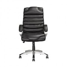 CorLiving Leather Executive Office Chair, Fixed Arms, Black (LOF-509-O)