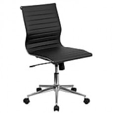 Flash Furniture LeatherSoft Leather Conference Office Chair, Armless, Black (BT9836M2BK)