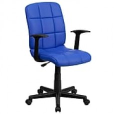 Flash Furniture Plastic Computer and Desk Office Chair, Fixed Arms, Blue (GO16911BLUEA)