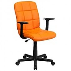 Flash Furniture Plastic Computer and Desk Office Chair, Fixed Arms, Orange (GO16911ORGA)