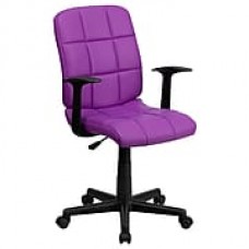 Flash Furniture Plastic Computer and Desk Office Chair, Fixed Arms, Purple (GO16911PURA)