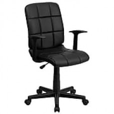 Flash Furniture Plastic Computer and Desk Office Chair, Fixed Arms, Black (GO16911BKA)