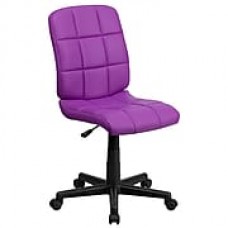 Flash Furniture Plastic Computer and Desk Office Chair, Armless, Purple (GO16911PUR)