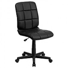 Flash Furniture Plastic Computer and Desk Office Chair, Armless, Black (GO16911BK)