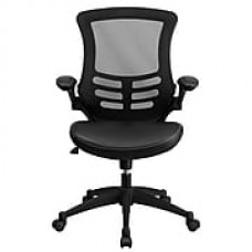 Flash Furniture LeatherSoft Leather Executive Office Chair, Adjustable Arms, Black (BLX5MLEA)