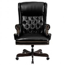 Flash Furniture Leather Executive Office Chair, Fixed Arms, Black (CIJ600BK)