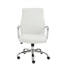 Eurostyle Fenella Leather Executive Office Chair, Fixed Arms, White (00535WHT)