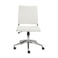 Eurostyle Axel Leather Executive Office Chair, Armless, White (00595WHT)