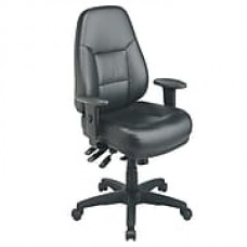 Office Star Leather Executive Office Chair, Adjustable Arms, Black (EC4350-EC3)