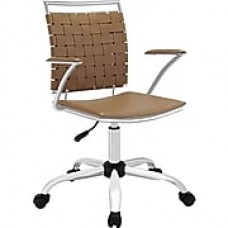 Modway Fuse Metal Executive Office Chair, Fixed Arms, Tan (848387013066)