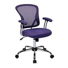 Office Star Ave Six Mesh Computer and Desk Office Chair, Fixed Arms, Purple (JUL26-512)