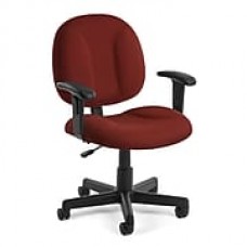 OFM Comfort Fabric Computer and Desk Office Chair, Adjustable Arms, Wine (845123010945)