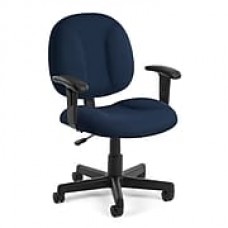 OFM Comfort Fabric Computer and Desk Office Chair, Adjustable Arms, Navy (845123010952)