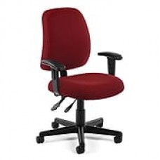 OFM Posture Fabric Computer and Desk Office Chair, Adjustable Arms, Wine (845123011164)