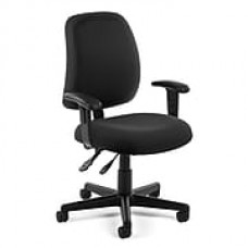 OFM Posture Fabric Computer and Desk Office Chair, Adjustable Arms, Black (845123011188)