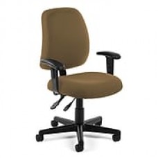 OFM Posture Fabric Computer and Desk Office Chair, Adjustable Arms, Taupe (845123011195)