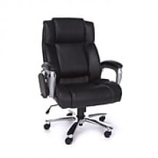 OFM ORO Series Leather Executive Office Chair, Fixed Arms, Black (845123039168)