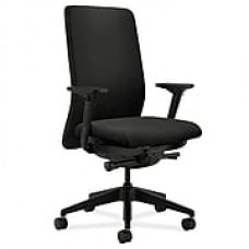 HON Nucleus Fabric Computer and Desk Office Chair, Adjustable Arms, Black (HONN104NT10)