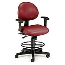 OFM Fabric Computer and Desk Office Chair, Adjustable Arms, Wine (845123012468)