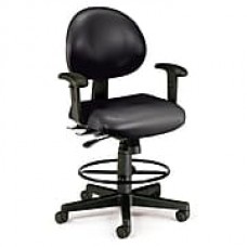 OFM Fabric Computer and Desk Office Chair, Adjustable Arms, Black (845123012505)