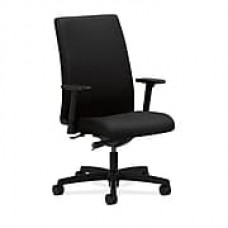 HON Ignition Fabric Computer and Desk Office Chair, Adjustable Arms, Black (HONIW114NT10)