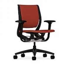 HON Purpose Fabric Computer and Desk Office Chair, Adjustable Arms, Poppy/Onyx (HONRW101ONCU42)