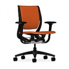 HON Purpose Fabric Computer and Desk Office Chair, Adjustable Arms, Tangerine/Onyx (HONRW101ONCU46)