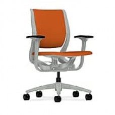 HON Purpose Fabric Computer and Desk Office Chair, Adjustable Arms, Tangerine/Platinum (HONRW101PTCU46)