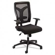 Safco Voice Fabric Computer and Desk Office Chair, Adjustable Arms, Black (5086BL)