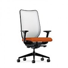 HON Nucleus Fabric Executive Office Chair, Adjustable Arms, Tangerine (HONN102CU46)