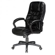 Comfort Products Leather Executive Office Chair, Fixed Arms, Black (60-5811)