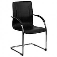 Flash Furniture Faux Leather Conference Office Chair, Fixed Arms, Black (BT509BK)