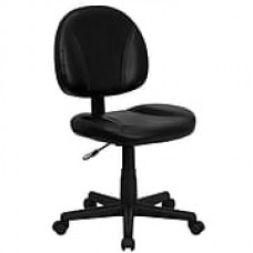 Flash Furniture LeatherSoft Leather Computer and Desk Office Chair, Armless, Black (BT688BK)