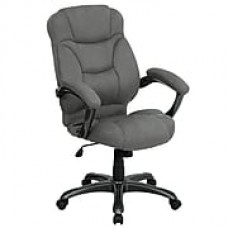 Flash Furniture Fabric Executive Office Chair, Fixed Arms, Gray (GO725GY)