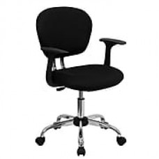 Flash Furniture Fabric Computer and Desk Office Chair, Fixed Arms, Black (H2376FBKARMS)