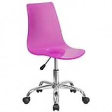 Flash Furniture Plastic Computer and Desk Office Chair, Armless, Chrome (CH98018HTPK)