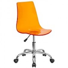 Flash Furniture Contemporary Plastic Computer and Desk Office Chair, Armless, Orange (CH98018OR)