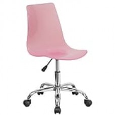 Flash Furniture Contemporary Plastic Computer and Desk Office Chair, Armless, Pink (CH98018PK)