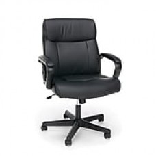 Essentials by OFM Leather Executive Chair with Arms, Black, (ESS-6010)