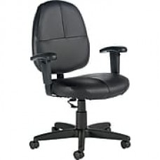 Global Leather Managers Office Chair, Adjustable Arms, Black (8993BK-450/550)