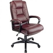 Office Star Leather Executive Office Chair, Burgundy, Fixed Arm (EX5162-4)