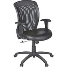 Global Airflow Leather Managers Office Chair, Adjustable Arms, Black (9339BK)